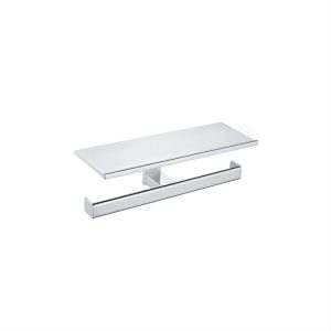 Cube Double Toilet Roll Holder with Shelf