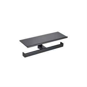 Cube Double Toilet Roll Holder with Shelf
